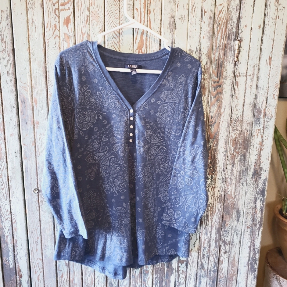 Chaps Jersey Top 1X 100% Cotton